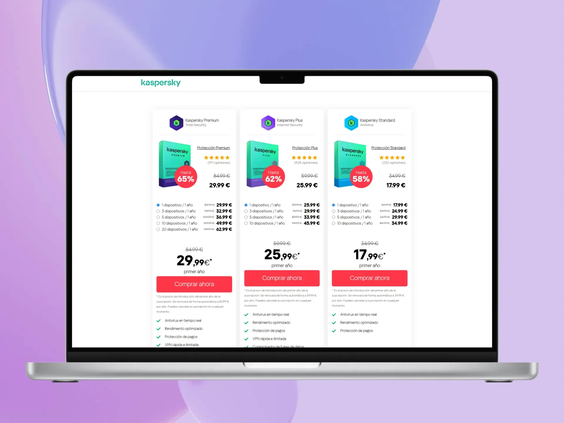 Mejor protección para tus equipos domésticos y equipos móviles, y te protege de todo tipo de malware, los virus y las amenazas en línea.